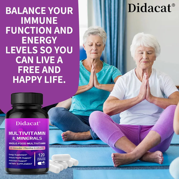 Whole Food MultiVitamin and Minerals - 120 Multivitamins for Women and Men, Powerful Antioxidants for Digestive Support