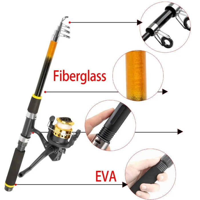 Lure Fishing Rod Set Sea Fishing with Bait Hard Bait and Soft Bait Set Fishing Gear Accessories Suitable for Beginners