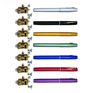 Fishing Rod Reel Combo Set Mini Telescopic Pocket Pen Fishing Rod Pole + Reel