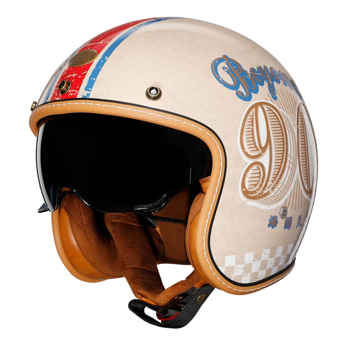 Cyril Helmets for Motorcycles Accessories 3/4 Open Face Lightweight DOT Certified Safety Retro Cascos Moto Helmet