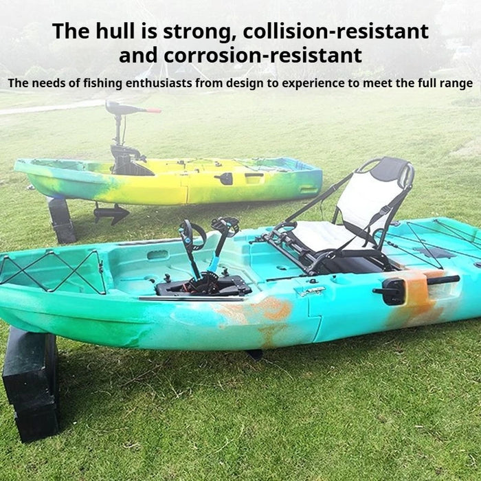 2-Seater Modular Kayak, Electric/Pedal-Driven HDPE Canoe with Aluminum Seats, Portable Fishing Boat for Lake & Ocean Recreation