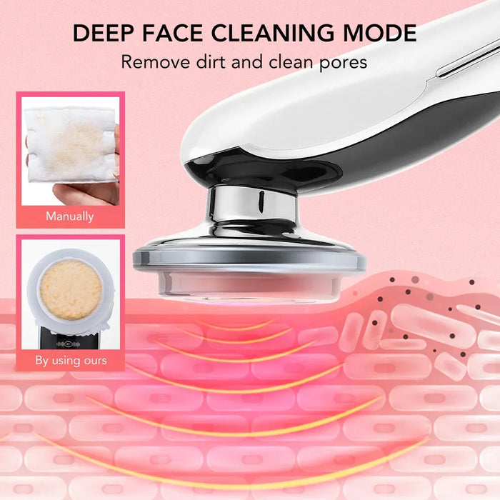 7-in-1 EMS Facial Massager Face Lifting Skin Whitening Deep Cleaning Essence Infusion Beauty Machine Skin Care Beauty Device