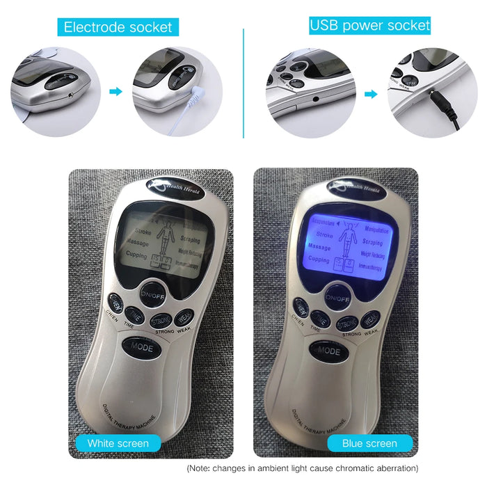 Health Care Digital Therapy Machine LCD Screen Full Body 4 Pads Slim Massager Acupuncture Body Neck Massager Electric TENS EMS