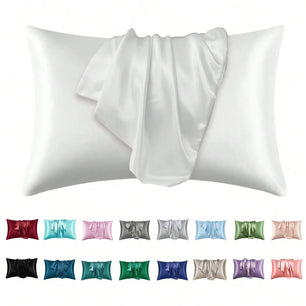 2 pcs Pillowcase for Hair and Skin, Silk Satin Pillowcase  Pillow Cases Set of 2， Silky Pillow Cover with Envelope Closure