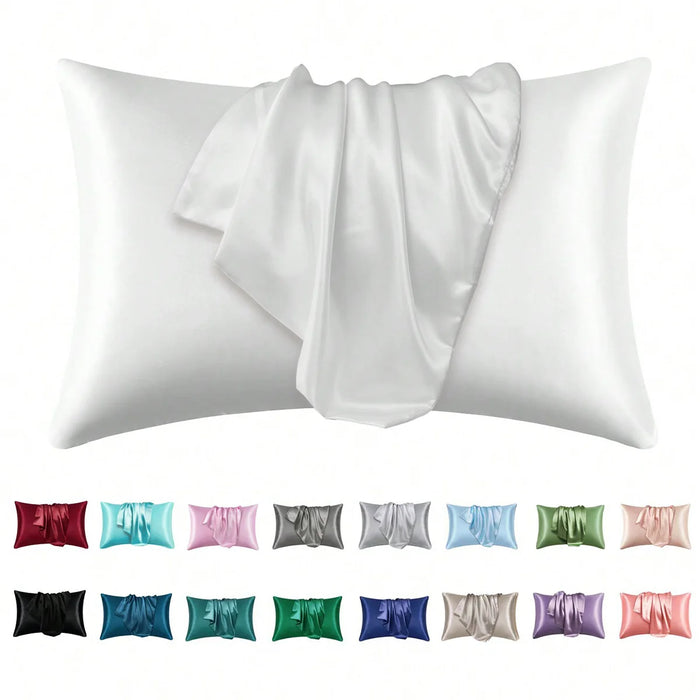 2 pcs Pillowcase for Hair and Skin, Silk Satin Pillowcase  Pillow Cases Set of 2， Silky Pillow Cover with Envelope Closure