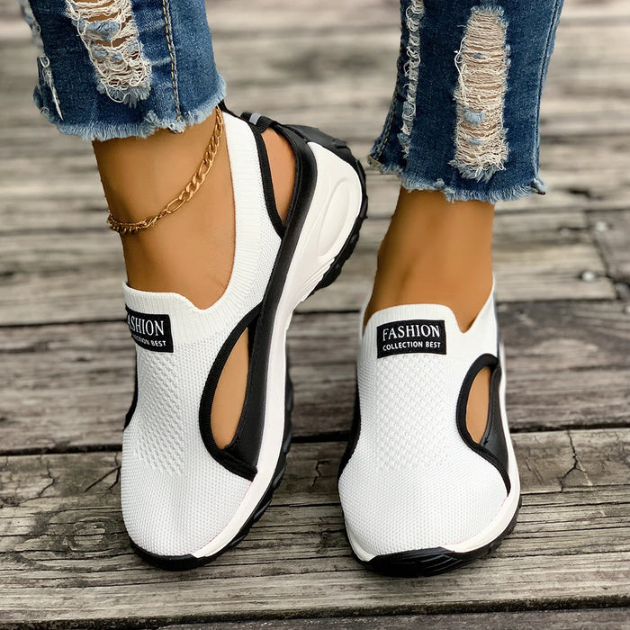Women's Sport Shoes New Outdoor Wear Soft Bottom Anti-Slip Breathable Hollow out Slip-On Sneakers