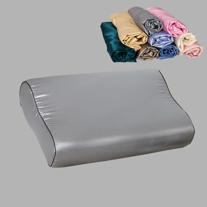 1 Pcs Luxury Satin Pillowcase 30cmx50cm/40cmx60cm Pure Color Luxury Comfortable Imtation Satin Memory Foam Pillow Cover
