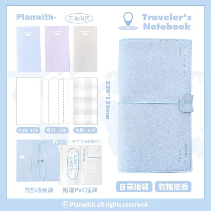 MINKYS PU leather Travel Journal Notebook Planner Yearly Daily Weekly Agenda Book School Stationery