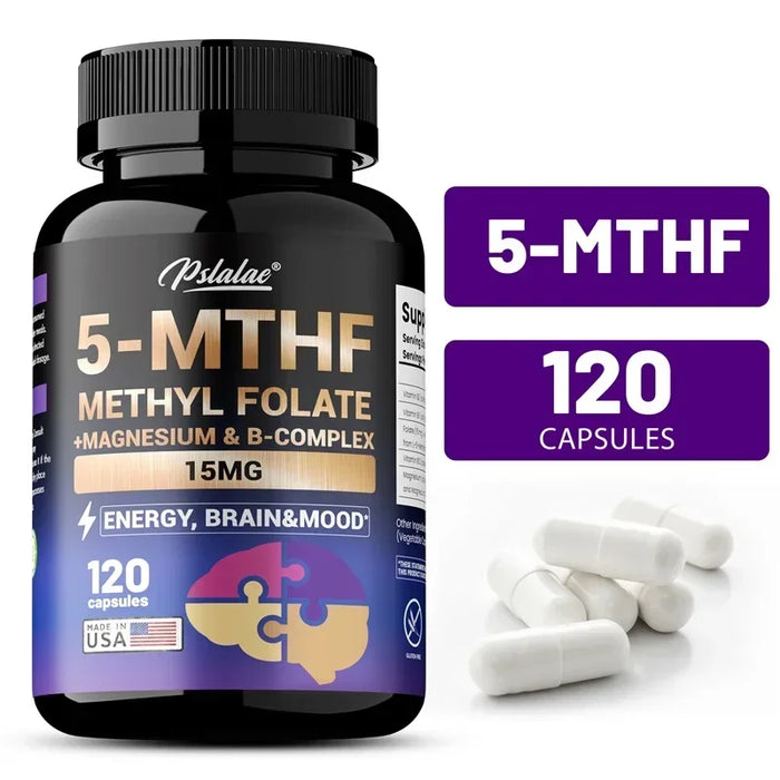 5-MTHF Methylfolate Supplement - Enhances Memory, Focus and Clarity, Boosts Cognitive Function, Energy, Brain and Mood Support S