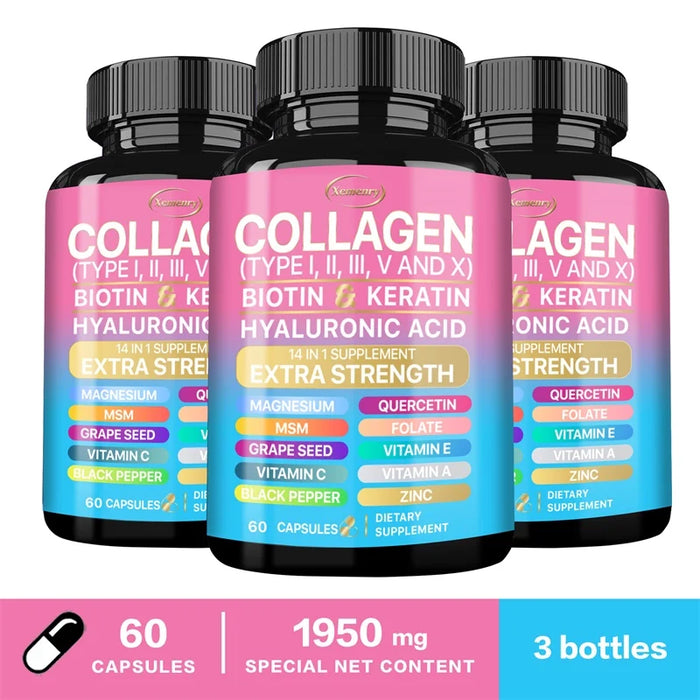Collagen Supplement - Maintains Overall Well-being,Supports Skin Care, Nails, Hair, Antioxidants and The Immune System