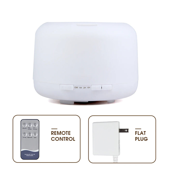 500ml Essential Oil Diffuser Quiet Aroma Mist Diffusers Ultrasonic Air Humidifier Remote Control Timing Function with Lights