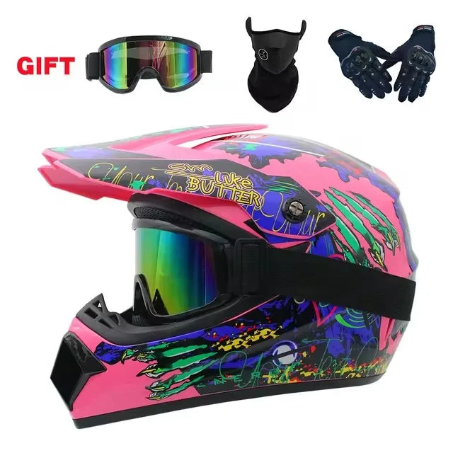 Motorcycle Helmet Off-road Helmet Bike Downhill AM DH Cross Helmet Capacete Motocross Casco Send 3 Gift Man Children Motocross