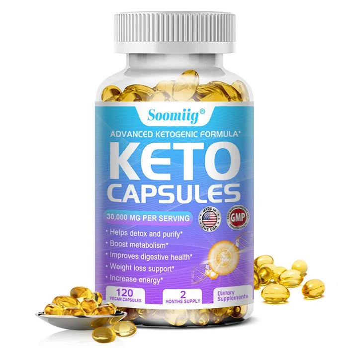 Keto Capsules - Burn Fat, Suppress Appetite, Metabolism, Healthy Weight Management, Digestion & Gut Health, 120 Capsules