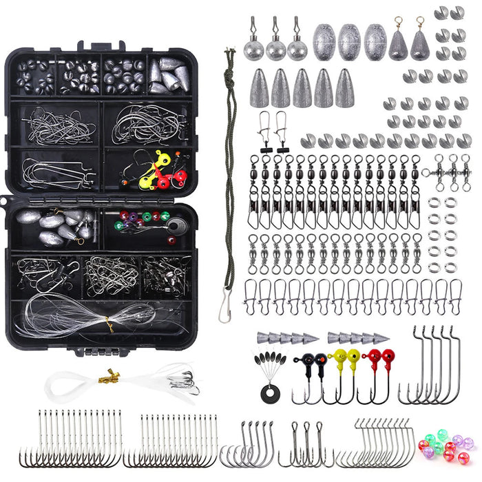 Fishing Accessories Kits Bass Trout Fishing Tackle Kit Jig Heads Hooks Fishing Swivels Fishing Weights Fishing Tackle Kit