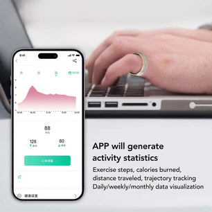 Smart Health Ring with APP Sleep Monitoring Step Counting Camera Control IP68 Waterproof Smart Ring Fitness Tracker Men Women