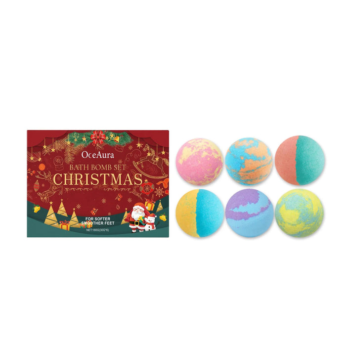 Christmas Bubble Bath Ball Gift Box Relaxing Moisturizing Dry Skin Fatigue Relief Smoothing Colorful Salt Ball Bubble Bombs Set