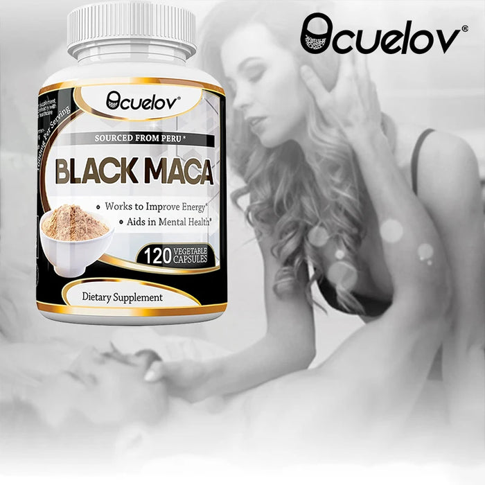 Black Maca Extract 1000mg – Organic Peruvian Maca Supplement, High Potency Energy, Mood & Performance Support, Vegan, Non-GMO