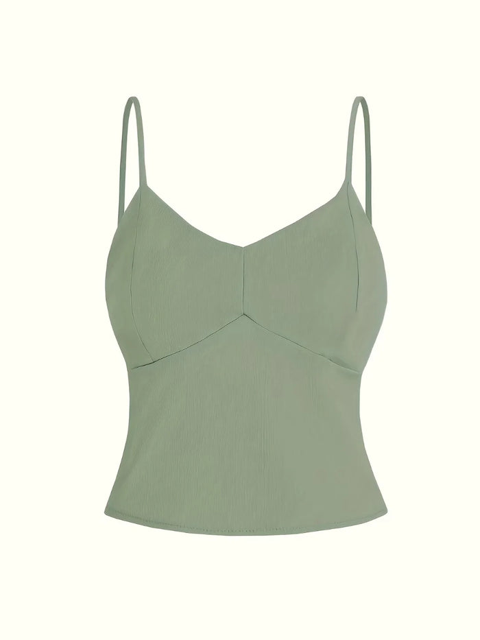 Ladies' Fashion Elegant Sleeveless Set, Solid Color Casual and Elegant Embroidered Faux Waist Belt for Women