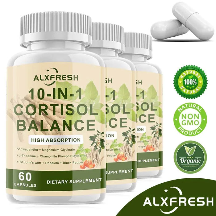 Cortisol Capsules Support Lower Cortisol Levels Relieve Stress Improve Mood and Sleep Quality Increase Energy Reduce Fatigue