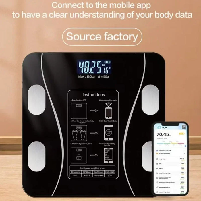 Body Fat Scale Smart Wireless Digital Bathroom Weight Scale Body Composition Analyzer With Smartphone App Bluetooth-compatible