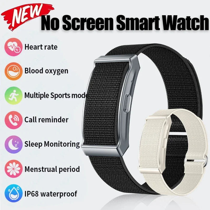 New No Screen Smart Watch HRV Sleep Monitor Pedometer Call Reminder Message Notification Smart Bracelet 100+ Sports Fitness Band