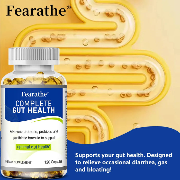 Gut Health Capsules - All-in-One Prebiotic, Probiotic & Postbiotic Formula - Supports Digestion, Detoxification & Immune Balance