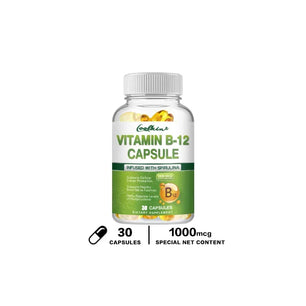 Vitamin B12 Capsules - Supports Energy Metabolism, Mood, Heart, Nervous System Support