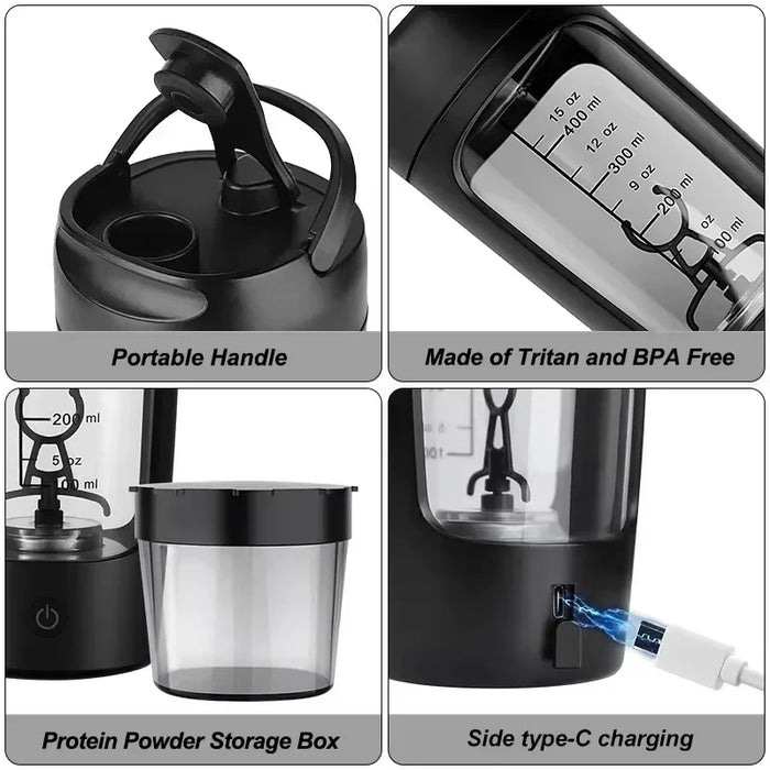 Portable Electric Shake Cup Fully Automatic Stirring Cup Rechargeable Milkshake Sports Fitness Carry Protein Powder Shake Cup
