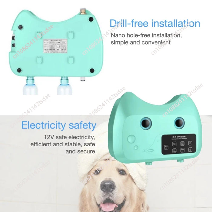Pet Beauty Cleaning Supplies 4 Bottles Bath Massage Cat and Dog Bath Spa Bubble Machine Automatic Shampoo Mix and Dilute