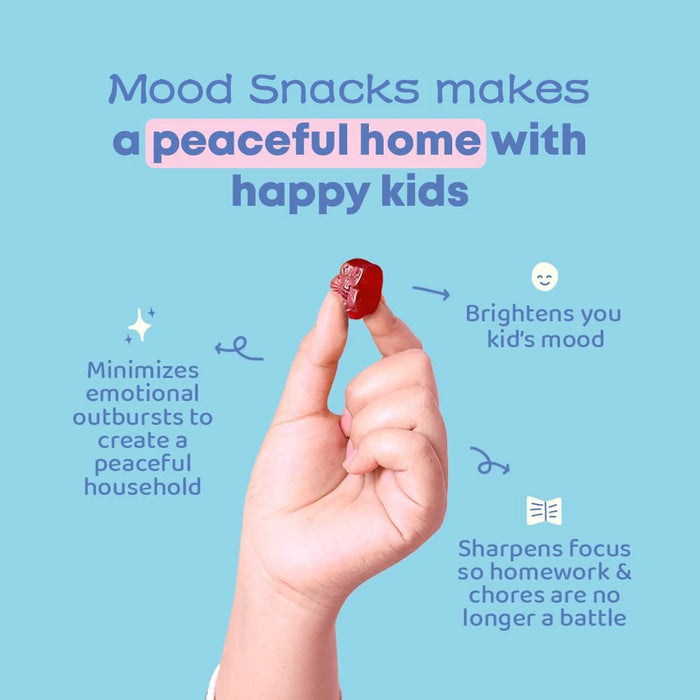 Mood Snacks - Kids Saffron Gummies, Natural Berries Supplements Offer Mood Support and Calms Temper Tantrums, Sugar Free Gummies