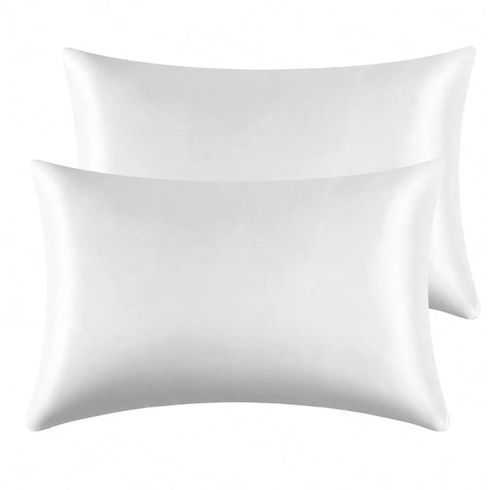 2 pcs Pillowcase for Hair and Skin, Silk Satin Pillowcase  Pillow Cases Set of 2， Silky Pillow Cover with Envelope Closure