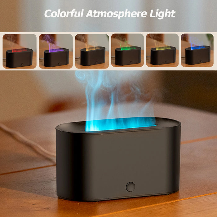 130ml Colorful Flame Air Aroma Diffuser Humidifier USB Desktop Essential Oil Diffuser Ultrasonic Aromatherapy Diffusers