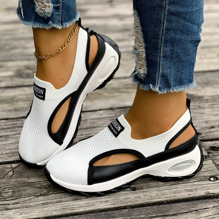Women's Sport Shoes New Outdoor Wear Soft Bottom Anti-Slip Breathable Hollow out Slip-On Sneakers