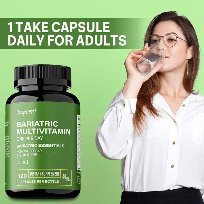 Bariatric Multivitamin Supplement - Maintaining Energy Levels, Promote Bone and Overall Health - Contains 21 Vitamins & Minerals