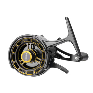High-Foot Ice Fishing Reel 3.2:1 Gear Ratio 3+1BB Bearings Magnetic Brake For Raft Bridge Sea Fishing Black Red/Gold Left Hand
