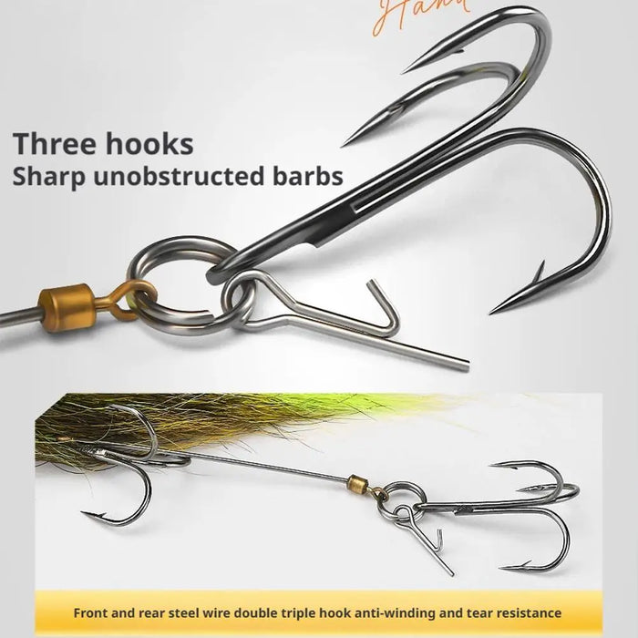 Fishing Lure Deer Hair Mouse 21cm 40g Sinking Hard Bait Fork Tail Artificial Lure Steel Hooks Bass Trout Casting Fishing Gear