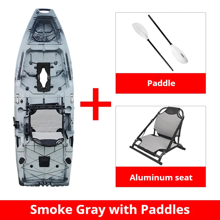 2-Seater Modular Kayak, Electric/Pedal-Driven HDPE Canoe with Aluminum Seats, Portable Fishing Boat for Lake & Ocean Recreation