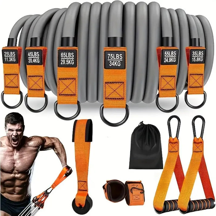 300lbs Fitness Exercises Resistance Bands Set Elastic Tubes Pull Rope Yoga Band Training Workout Equipment for Home Gym Weight