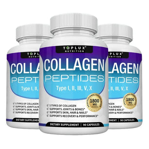 Collagen Peptides 1800mg - Improves Skin Texture and Moisturizes It, Maintains Healthy Skin, Hair, and Nails, Antioxidant