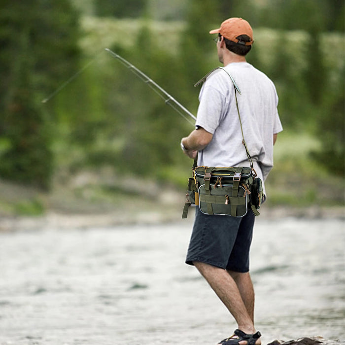Fishing Tackle Bag Fishing Gear Storage Bag Organizer Waist Bag Messenger Bag Handbag   Fishing Gear Bag Fishing Accessories