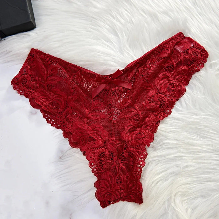 Women Sleepwear Sexy Lingerie Lace Nightdress Mini Dress with Panties Underwear Two-piece Red Backless Pajamas Nightgown Gift