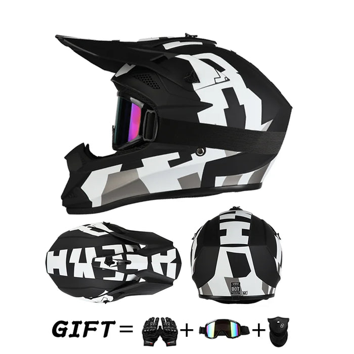 Motocross helmets for street riding safety Motorcycle Motocross Race Downhill AM DH Children Adult Universal Helmet with 3 Piece