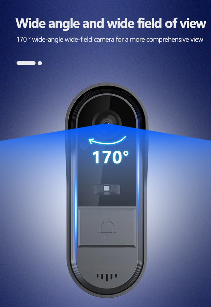 Tuya WiFi WirelessVisual Doorbell Camera Outdoor Waterproof Smart Life APP Notification Motion Detection Night Vision
