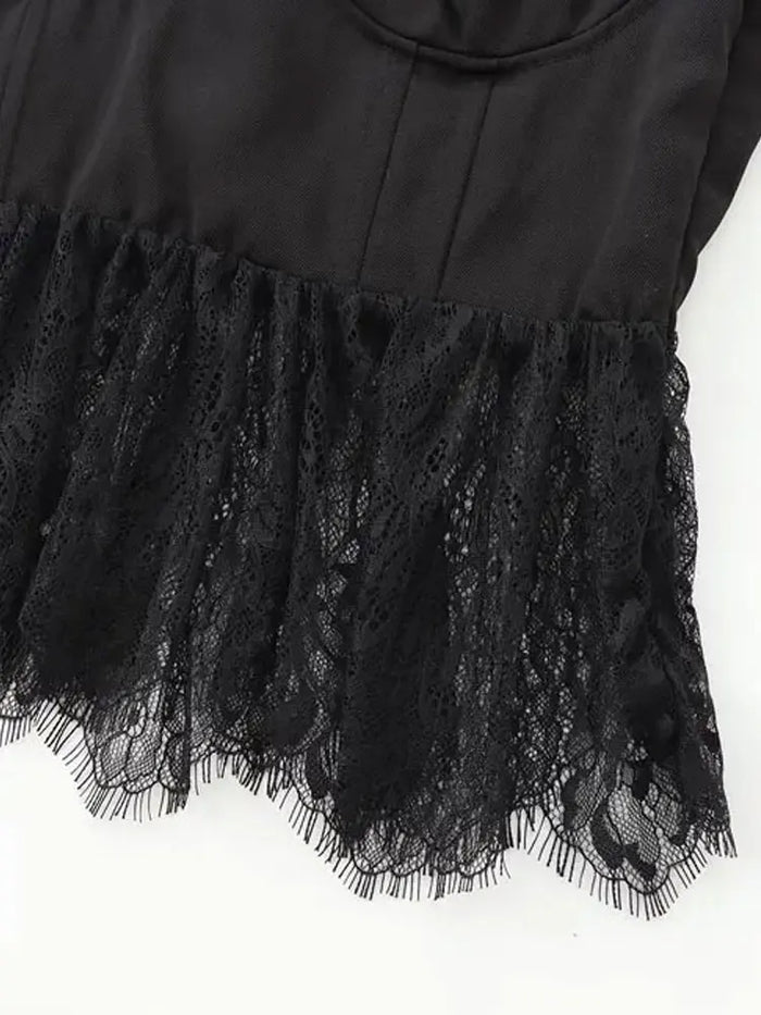 Women's Blouses with Lace, O Neck, Sleeveless, Side Zipper, Female Shirts, Sexy Fashion, Chic Tops