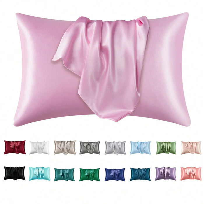 2 pcs Pillowcase for Hair and Skin, Silk Satin Pillowcase  Pillow Cases Set of 2， Silky Pillow Cover with Envelope Closure