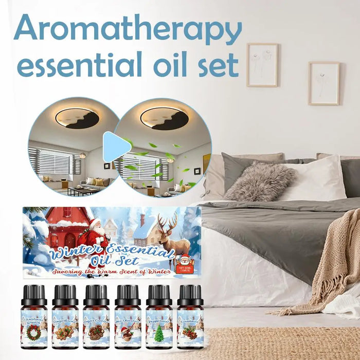 Aromatherapy Oil Set Winter Gift Collection Essential Oil Set Premium Quality Aromatherapy Diffuser Oil Luxury Presentation