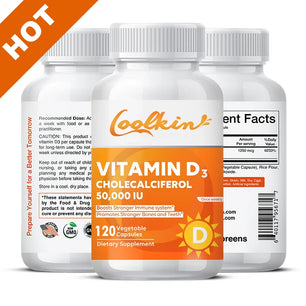 Vitamin D3 50,000 IU - Strengthen Bones and Teeth, Promote Muscle & Immune Health, Promote Calcium Absorption,Dietary Supplement