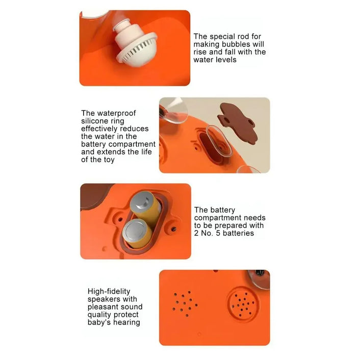 Bath Bubble Machine Music Automatic Bubble Blower Dinosaur Shape Electric With Suction Cup Children Bathing Companion For Kids