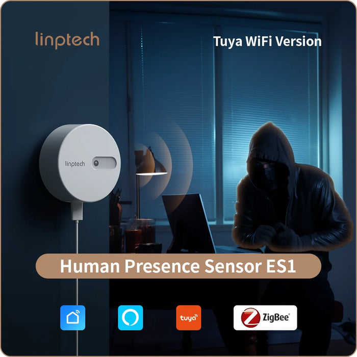Linptech Human Body Presence Sensor ES1 Zigbee/Wifi Communication Millimeter Wave Radar Inductive Static For Xiaomi or Tuya APP