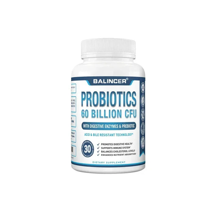 Probiotic + Prebiotic Supplements - Contains Digestive Enzymes To Support Digestive Health and The Immune System